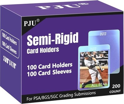 100ct Semi Rigid Card Holders & 100 + 100 Sleeves, Clear