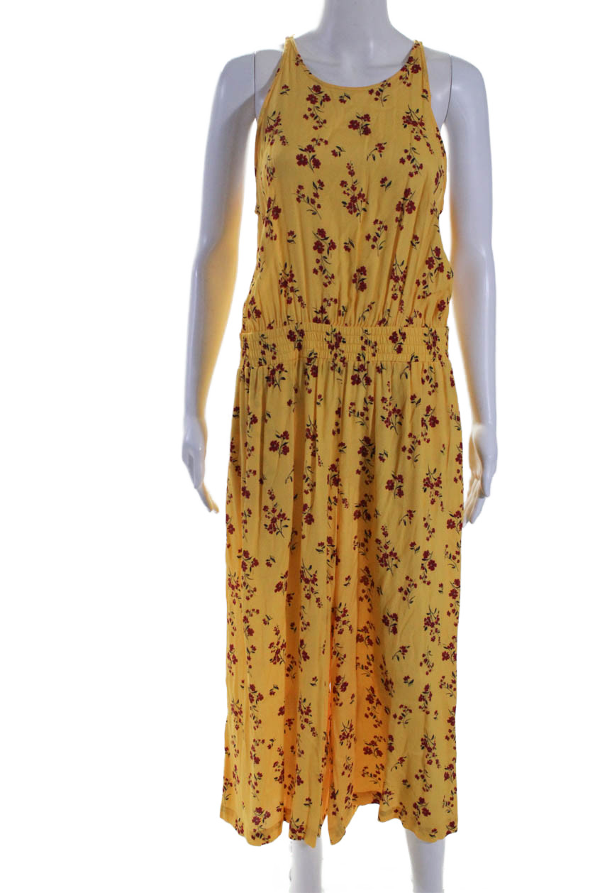 Thakoon Collective Womens Yellow Floral Jumpsuit Yellow Size 8 15804164Free Shipping in US $100+ Orders | $6.95 Orders Below