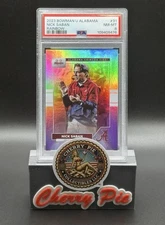 🐘 2023 Bowman U University Alabama Nick Saban RAINBOW FOIL PSA 8 NM-MT