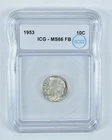 1953 Roosevelt Dime MS66 FB ICG *3779