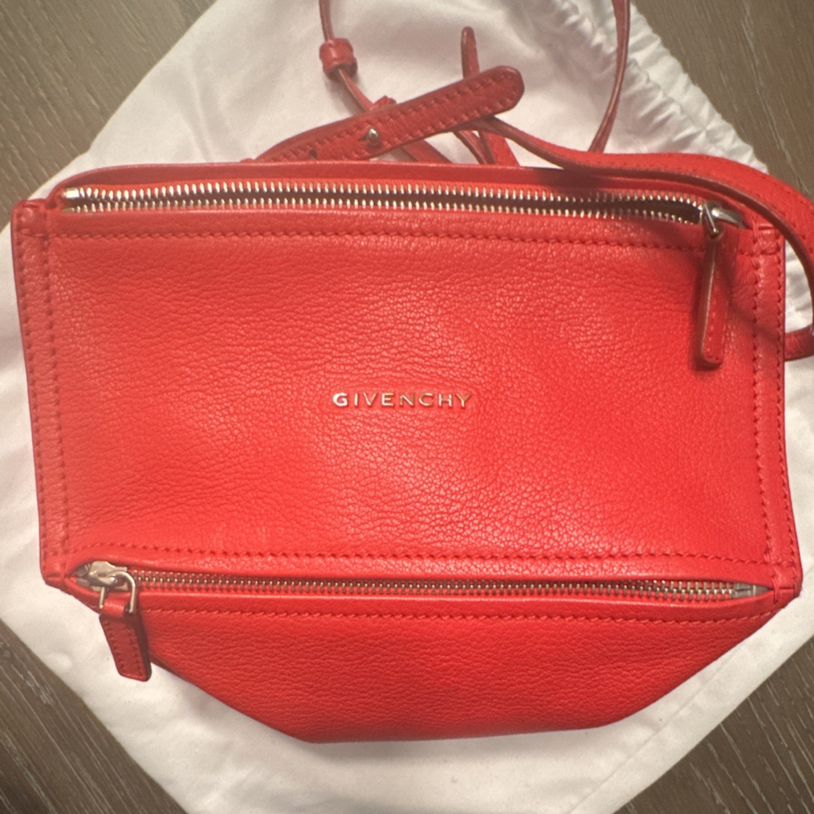Authentic Givenchy Red Mini Pandora Crossbody Bag… - image 1