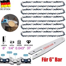 5X 6Zoll Sägekette + Schwert Ersatzkette für 6" Mini Akku Kettensäge Motorsäge