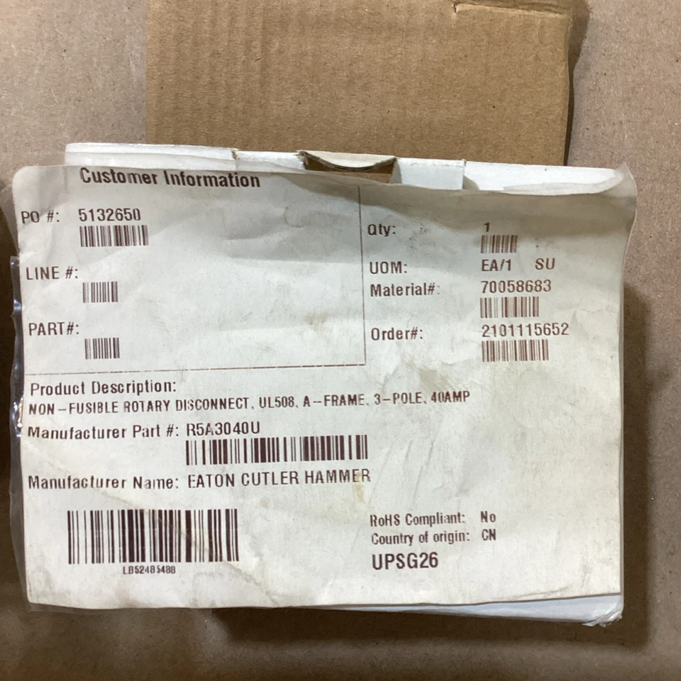 EATON CORPORATION R5A3040U / R5A3040U (BRAND NEW) 40 Amp - Image 2 of 4