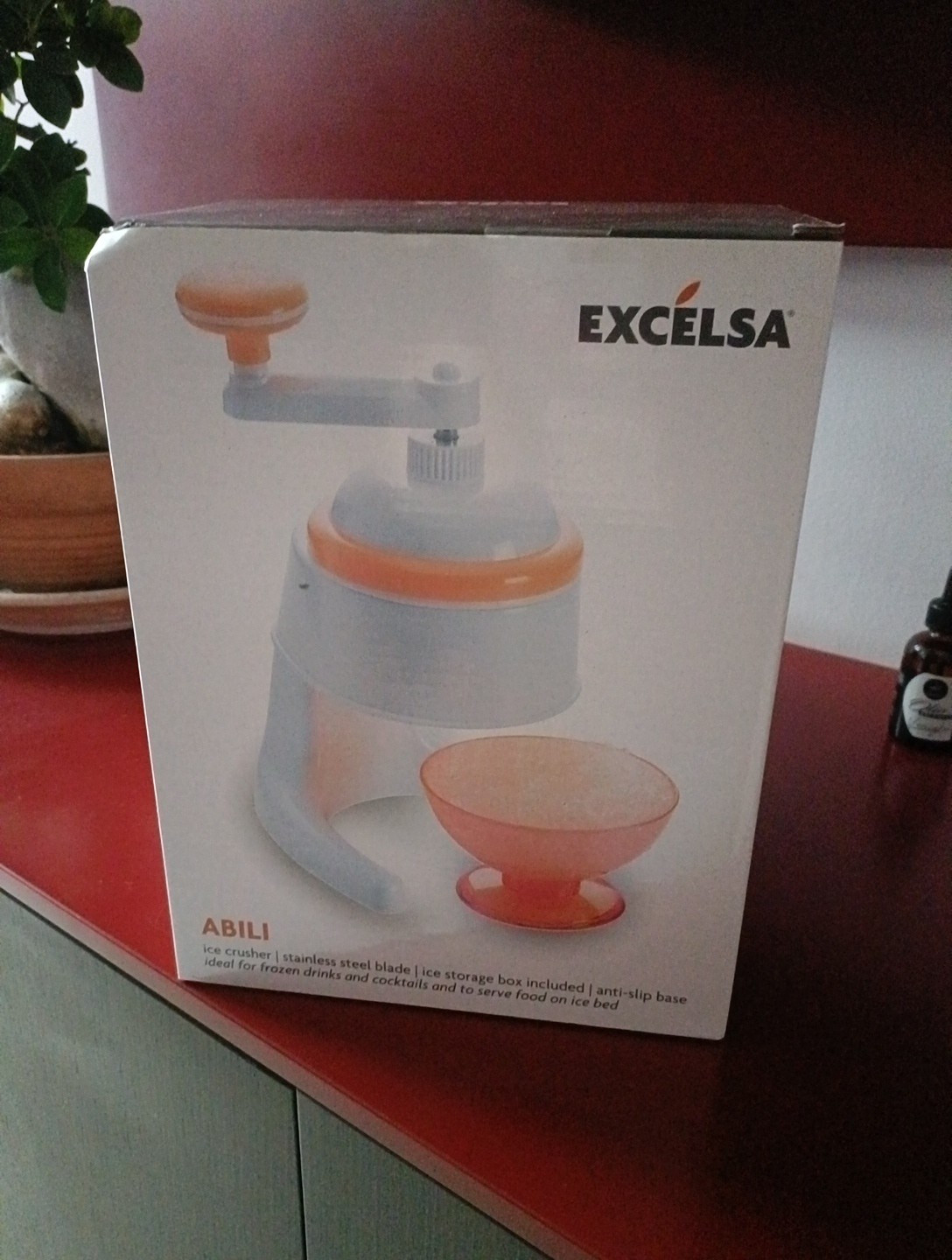 Excelsa Abili Tritaghiaccio con Ciotola, Acciaio Inossidabile, Arancione,