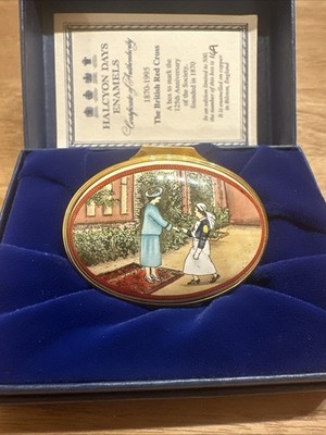 Boxed Ltd Ed Halcyon Days 125th Anniv of the British Red Cross Enamel Box