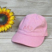 Girls Gap Pink Cotton Baseball Cap Hat Embroidered Logo Elastic Back Kids
