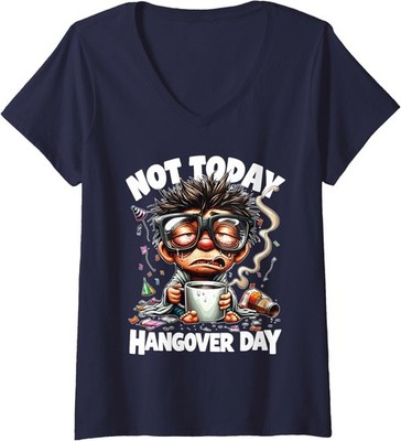 National Hangover Day Funny Drinking Recovery Humor Ladies' V-Neck Tshirt