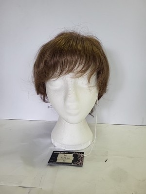 Kurze brünette blondfarbene Bob Perücke wellig kurz mit Fransen - Haarausfall REF 0295