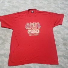 Vintage Screen Stars Shirt Mens XL Red Single Stitch Humble Made In USA