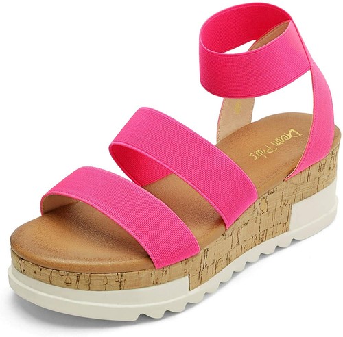 US Women Casual Open Toe Ankle Strap Platform Wedge Sandals - Picture 44 of 118
