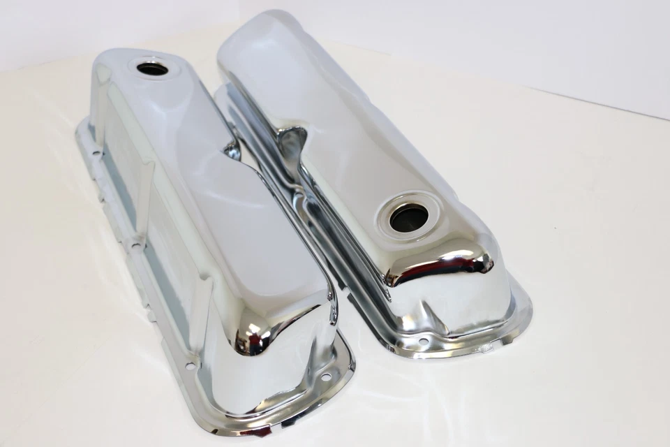 SB Ford Cromo Motor Dress Up Kit Cubiertas de Válvula Limpiador de Aire Lavable SBF 289 302 Foto 3 de 4