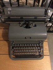 Vintage Royal Touch Control Manual Portable Typewriter Gray Model 1940's USA thumbnail