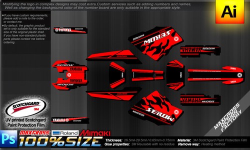 YAMAHA SEROW 225 1997 - 2004 MAXCROSS GRAPHICS KIT DECALS STICKERS KIT MDFFIRE1 - Foto 2 di 4
