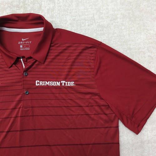 Alabama Crimson Tide Polo Shirt Mens L Nike Dri Fit Short Sleeve NCAA Golf Logo - Picture 4 of 15