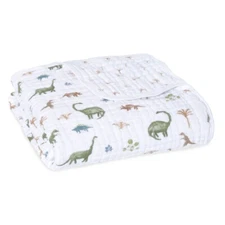 New Aden & Anais Essentials Cotton Muslin Dino Jungle Dream Blanket