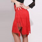 Inlzdz Latein Tanzrock Mit Fransen | Tango Salsa Rock | Hohe Taille Damen