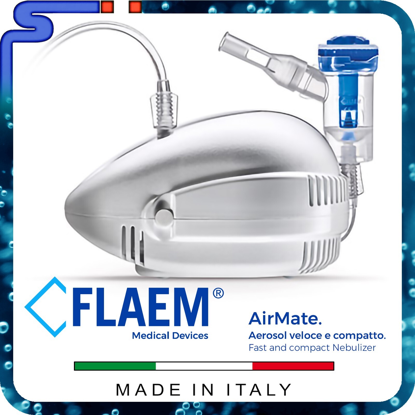AEROSOL FLAEM AIR MATE VELOCE E COMPATTO AMPOLLA A DUE VELOCITA' AEROSOLTERAPIA