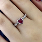 Lovely Cupid Arrow Ring~Heart Shaped Red Zircon~Sterling Silver~9~New~Gift Bag — photo 6