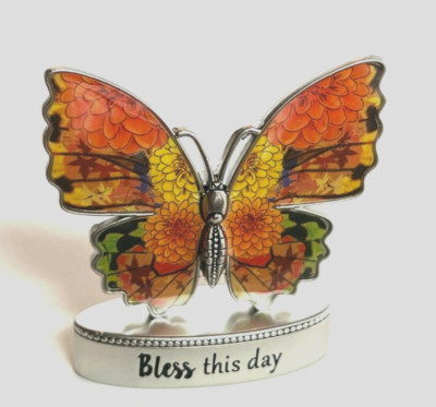 Ganz Mini Fall Butterfly Figurine w/Message ''Bless This Day'' 1 3/4'' x 1 3/4''