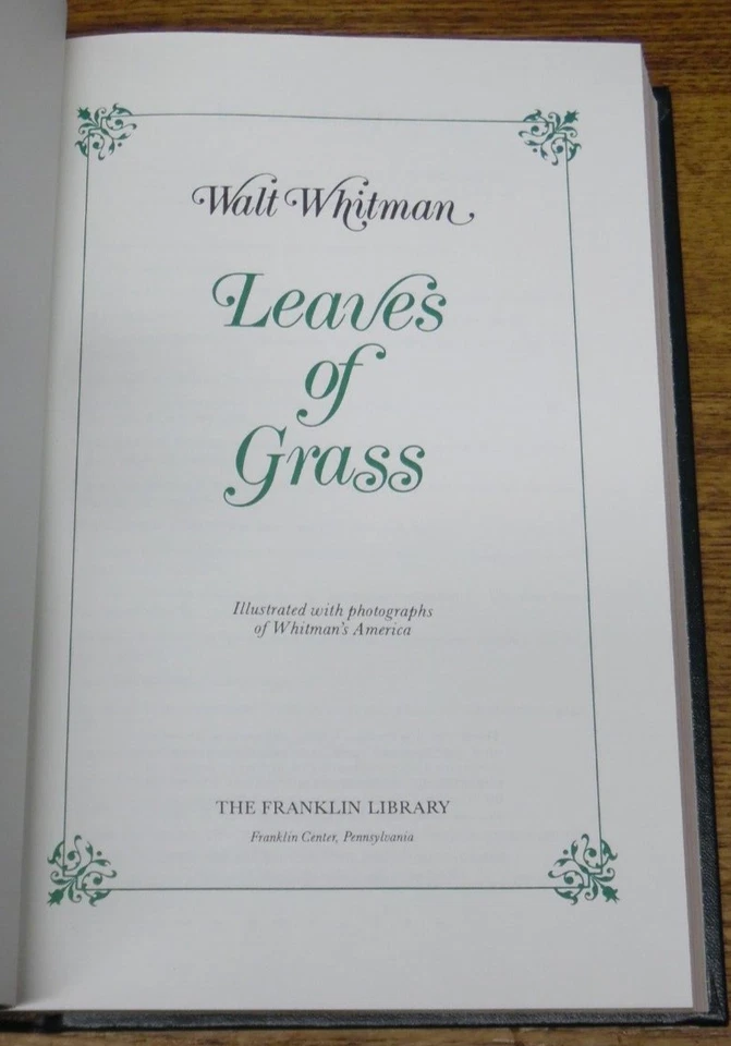 Franklin Library Book - Leaves Of Grass - Walt Whitman Foto 4 de 4