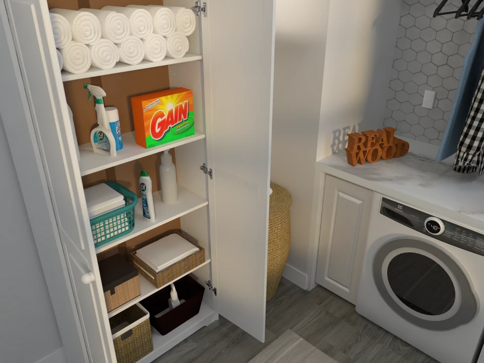 Cabinet Pantry 2 Doors Solid Wood White-  by From the Tree Furniture - Image 3 of 4