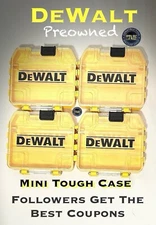Lot of 4 PREOWNED  DeWalt Mini Tough Case Bits Storage Organizer Yellow