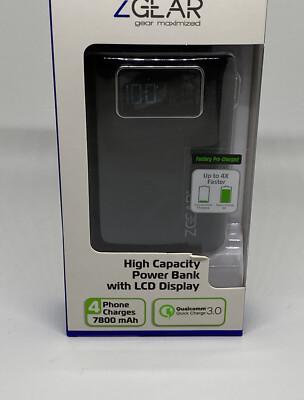 ZGEAR High Capacity Power Bank With LCD Display 4 Phone Chargers 7800 mAh