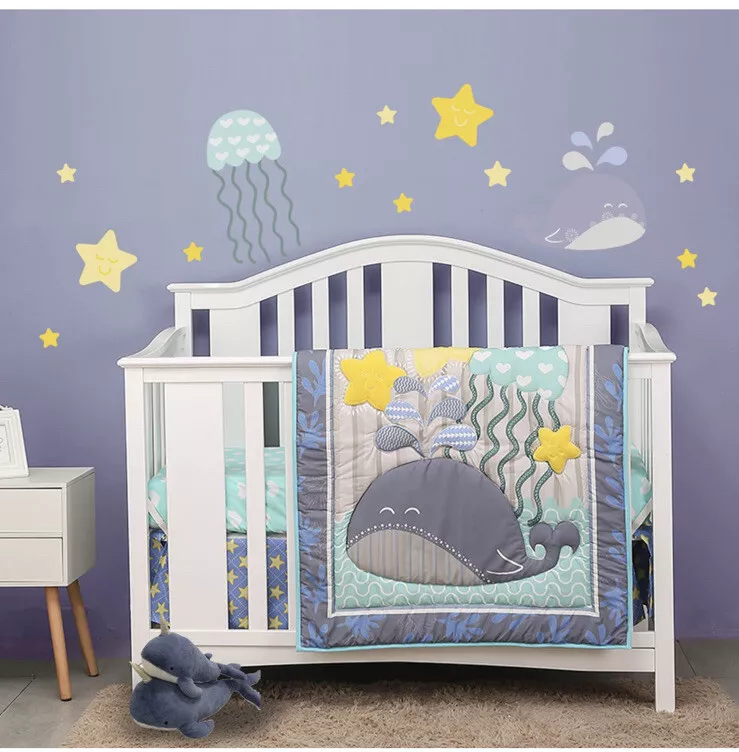 Baby boy whale crib bedding hotsell