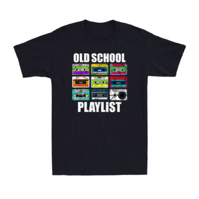 School Games List 80's Vintage Cassette Tape Music Retro Men's Cotton T-Shirt