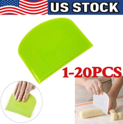 Dough Cutter Dual Sided Flexible Plastic Bowl Scraper for Bread Pizza Pastry