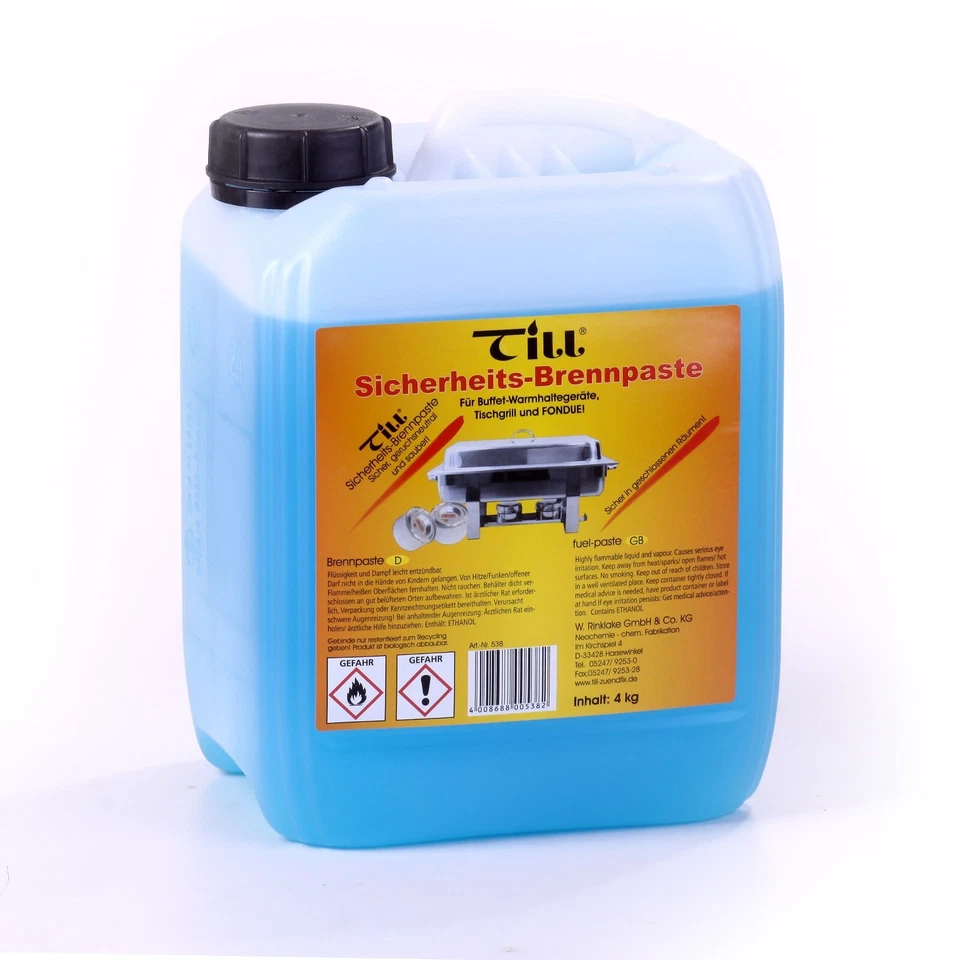 4kg TILL ZÜNDFIX Sicherheitsbrennpaste Brennpaste Fondue Raclette Speisenwärmer