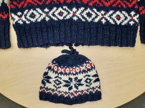 Ralph Lauren Polo Wool Hat Beanie American Flag Cowichan Woven Thick Ski Rarrrre - Picture 5 of 6