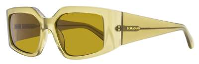 Ferragamo Modified Rectangle Sunglasses SF1101S 330 Opaline Olive 54mm