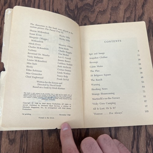 THE PARENT TRAP WALT DISNEY MOVIE 1968 FIRST ED. ILLUSTRATED - Picture 6 of 6