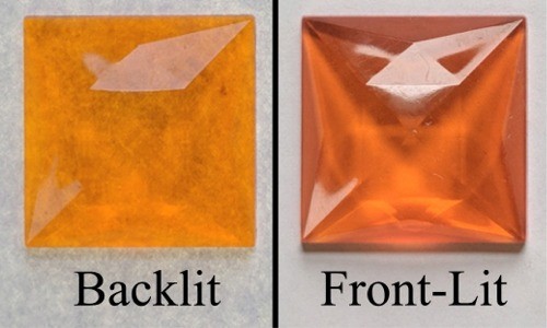 25mm 1" German Square Faceted Jewel - ORANGE - Picture 1 of 1