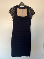 Navy cocktail dress with lace detail