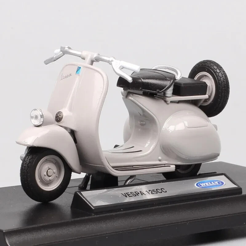 Welly 1/18 Vespa 125CC 1953 Motorcycle Diecast Scooter Bike Model