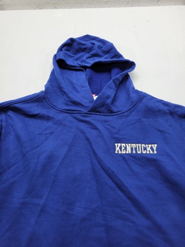 Kentucky Wildcats UK Hoodie Sweatshirt youth Medium 10/12 Embroidered Logo Blue - Picture 2 of 10