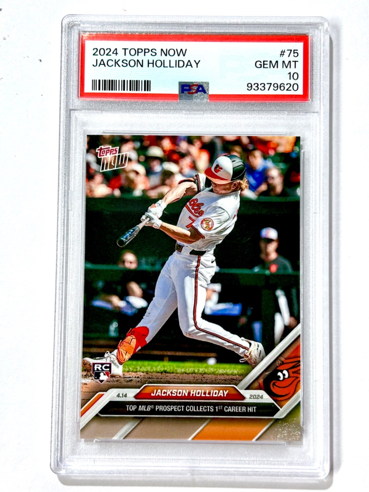 2024 Topps Now JACKSON HOLLIDAY #75 PSA-10 Baltimore ORIOLES - RC