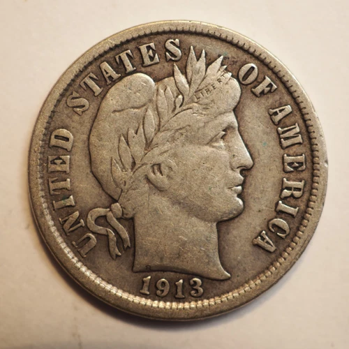 1913 P BARBER SILVER DIME ***NICE COIN!*** - FREE SHIPPING! A8589