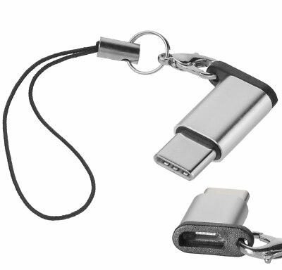 Type-C auf MicroUSB Adapter silber m Anhänger f Motorola Moto E7 / E7 Plus Typ-C