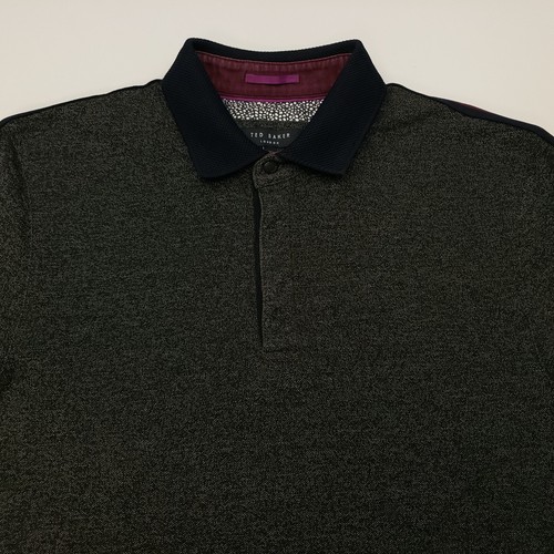Ted Baker Polo Shirt Size 3 Small Men Grey Short Sleeve Regular Fit Smart Summer - Picture 5 of 13
