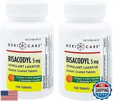 GeriCare Bisacodyl 5 mg Laxative Coated Tablet | Generic for Dulcolax | Stimu