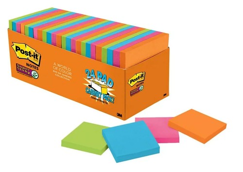 Post-it Super Haftnotizen Rio de Janeiro 24 Blöcke strapazierfähig Farbe Vielfalt Pack