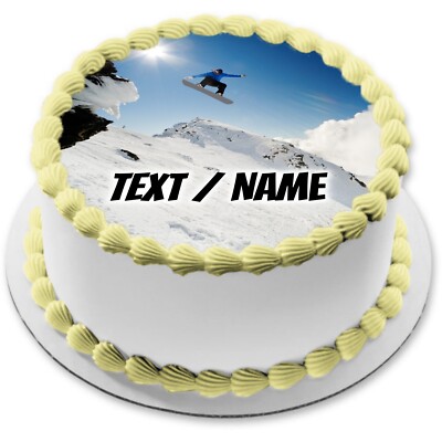 Snowboard Tortenaufleger essbar Party Deko personalisiert Wunschtext Geburtstag