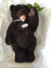 2009 Steiff Happy Grizzly Bear Cub, open mouth design, lovely alpaca fur.B486
