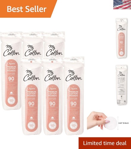 540 Count Pure Cotton Rounds - Hypoallergenic Makeup Remover Pads for All Skin