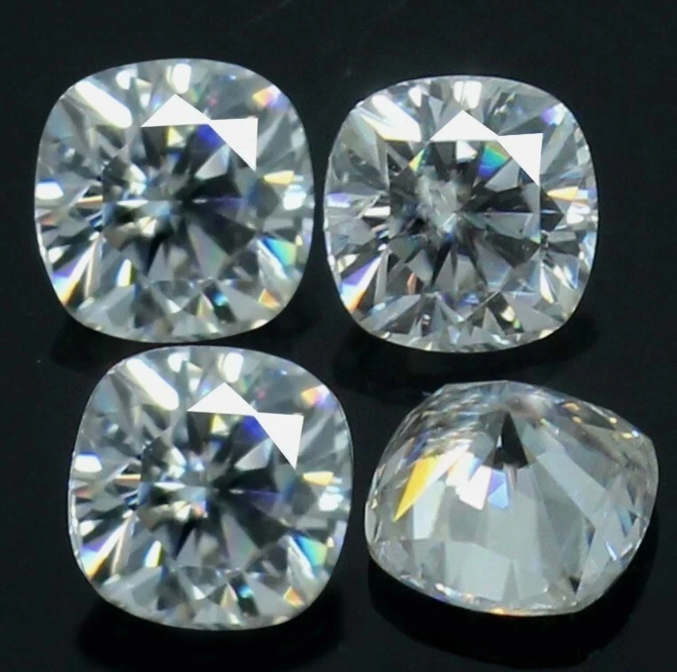 Lote de 4 piezas Cojín Suelto CVD Diamante 0.80 Ct Laboratorio Cultivado 4 x 4 mm Color D Certificado Foto 2 de 4
