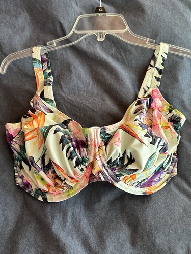 Fantasie Blumendesign Bikini Oberteil & Shapermint XL türkis hochtailliertes Unterteil  - Bild 1 von 5