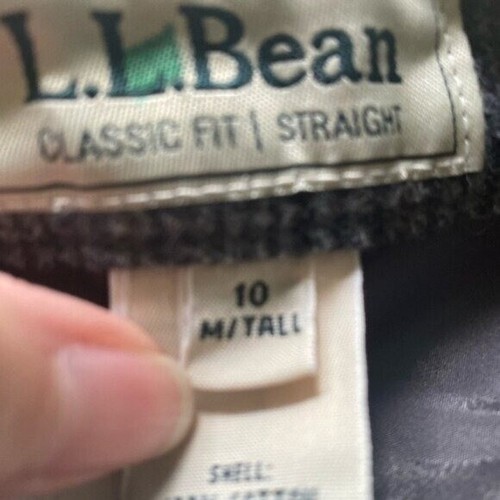 LL Bean Women's Vintage Classic Fit Straight Pants Sz10 Tall Gray Plaid Pockets - Picture 7 of 8